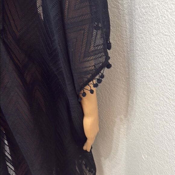 Catherines Black Chevron Kimono Beach Coverup Sz 0X-1X PalmPalm Ball Cruise Wear - Picture 8 of 12